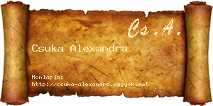 Csuka Alexandra névjegykártya